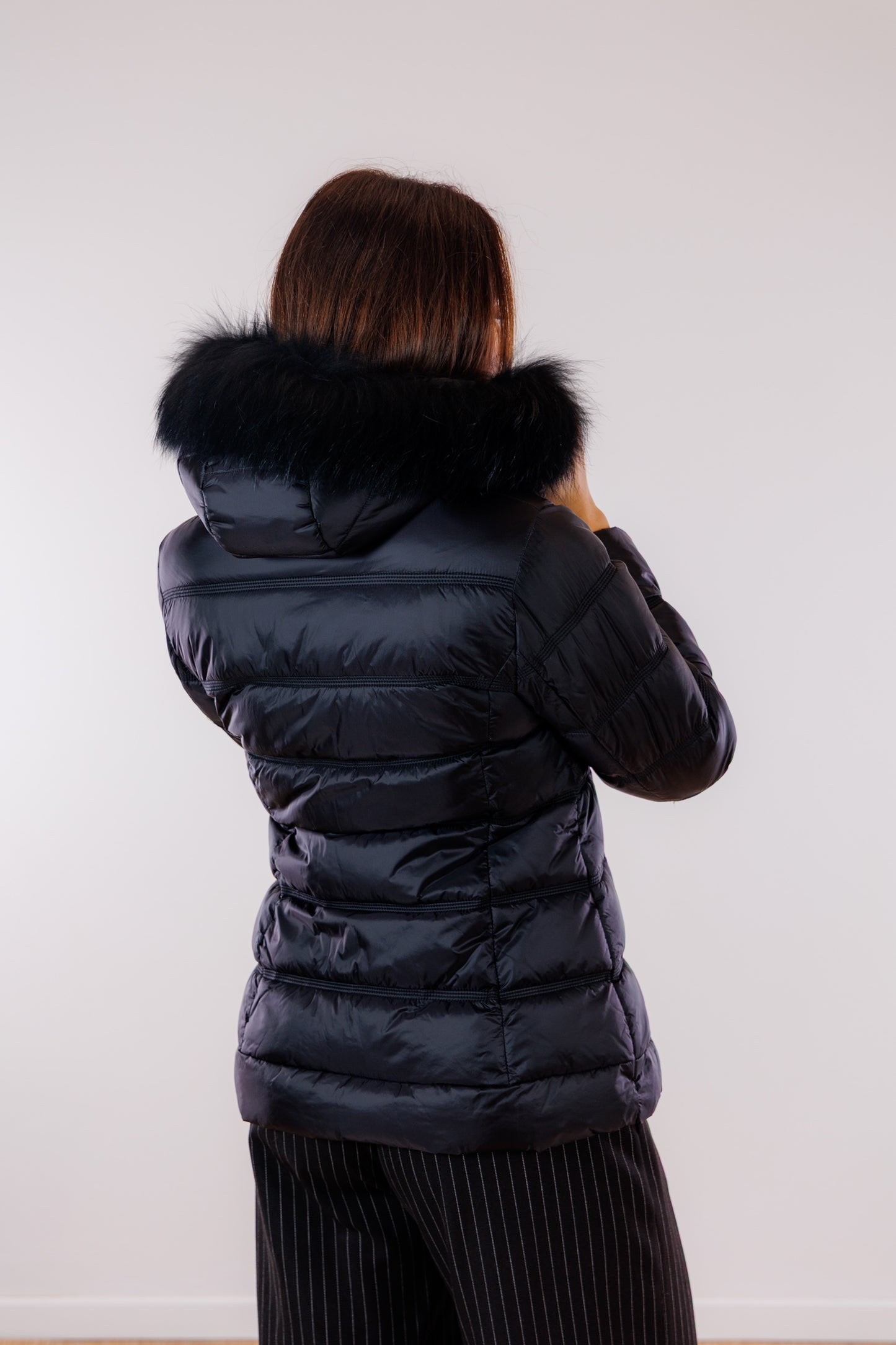 Eco-Piumino cappuccio pelliccia