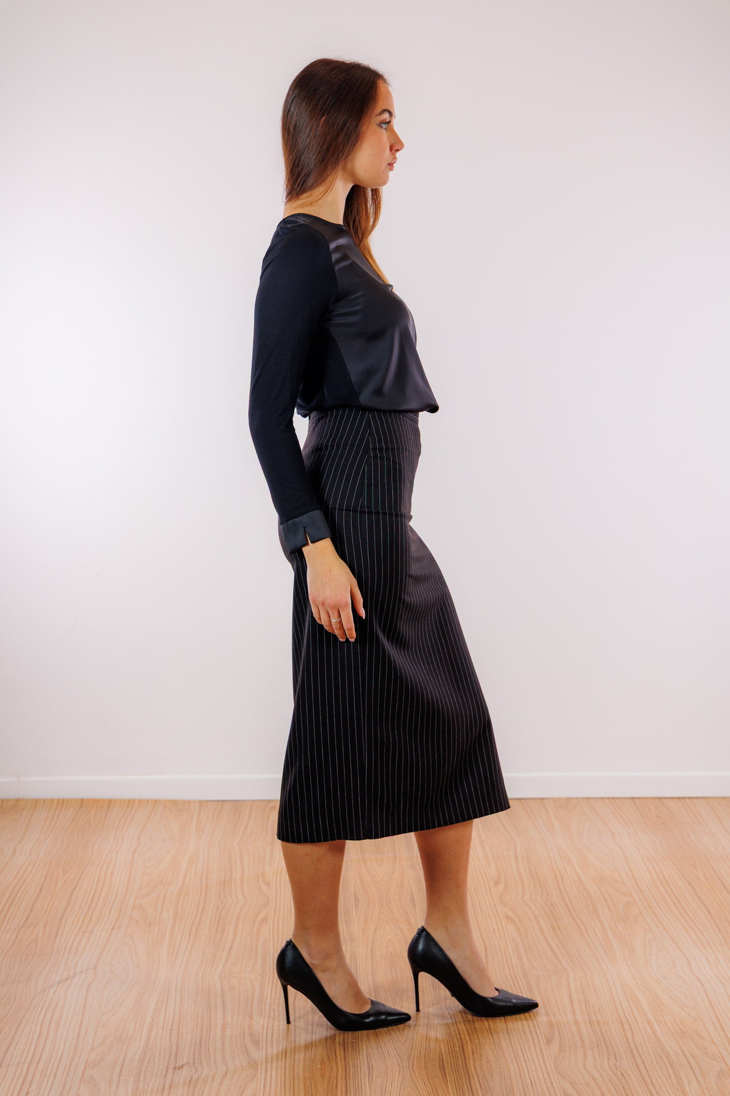 Gonna tubino gessata