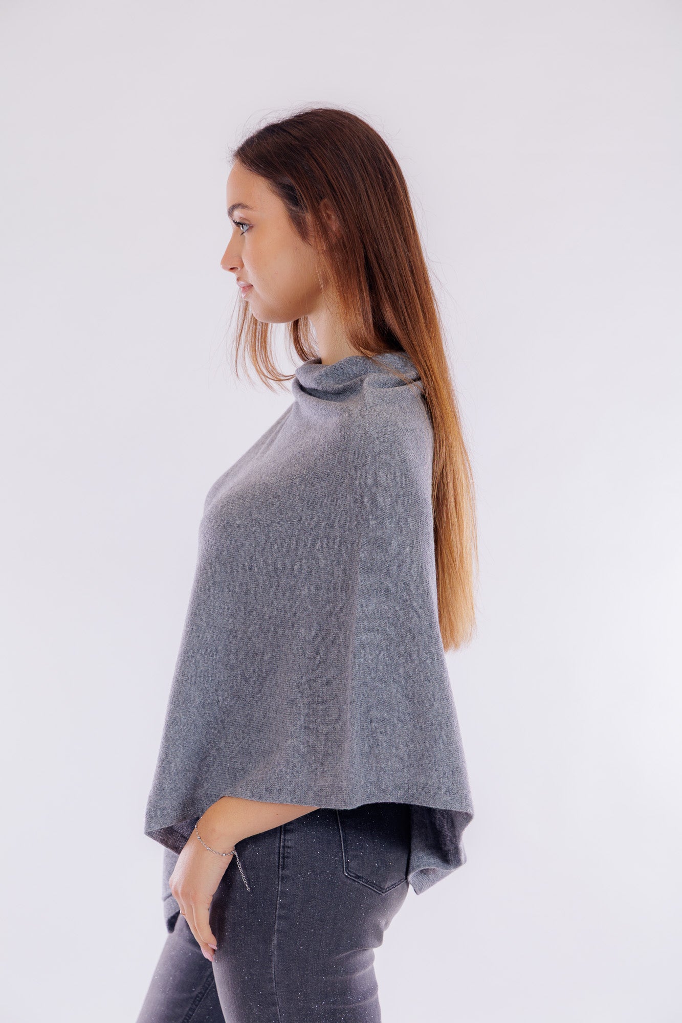 Poncho m. cashmere