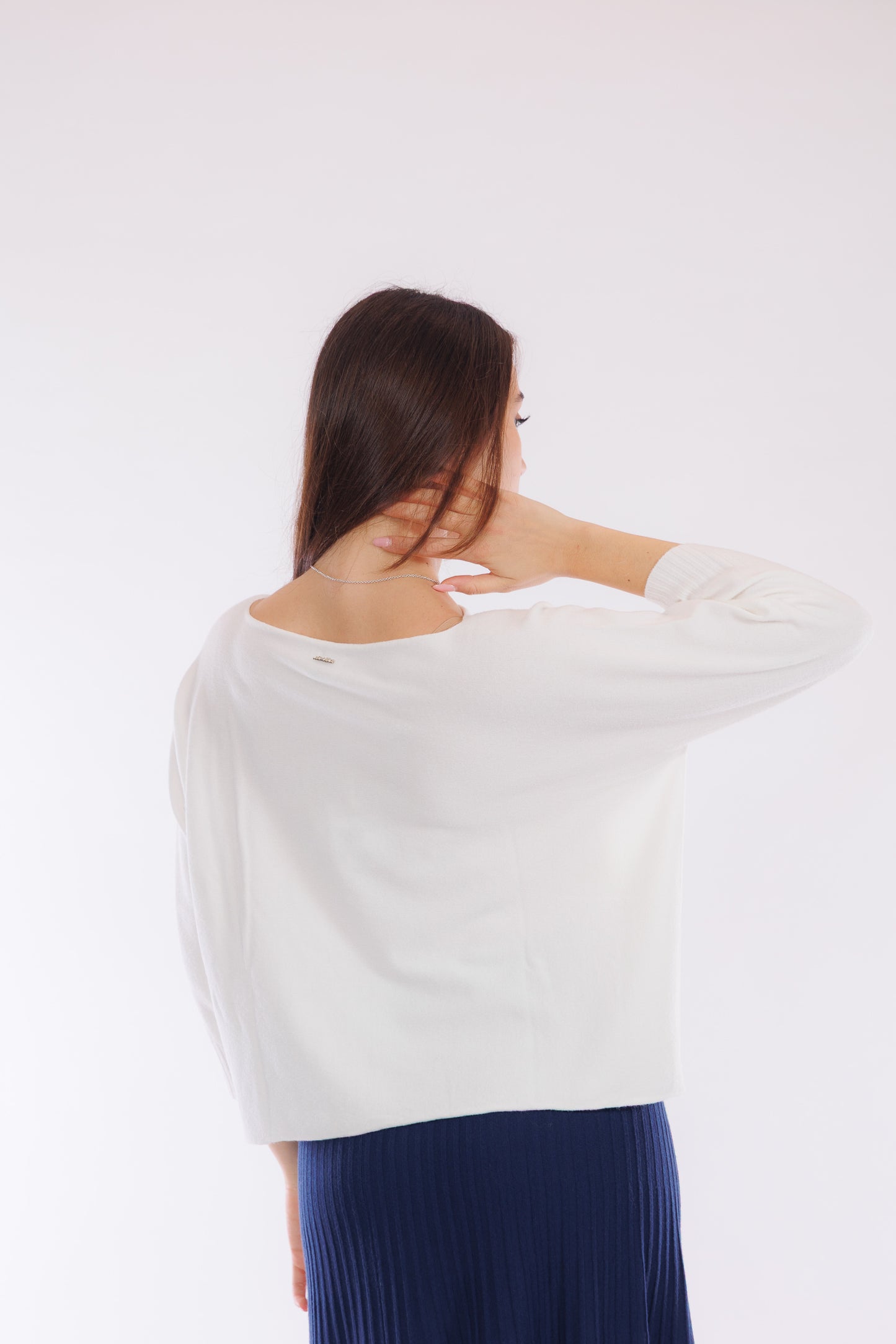 Maglia crop manica bottone