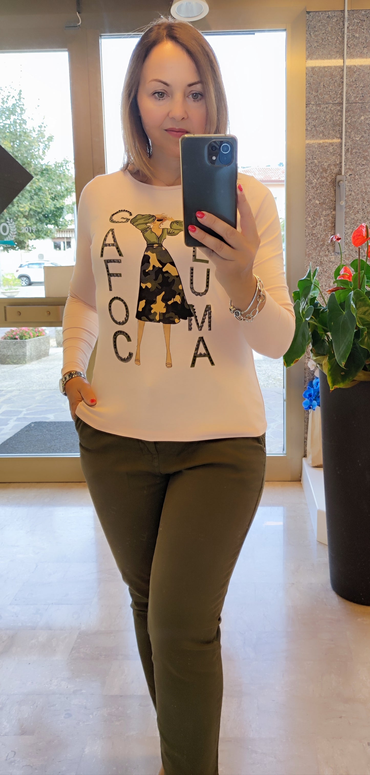 T.shirt dama camouflage