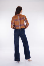 Jeans largo orlo alto