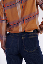 Jeans largo orlo alto