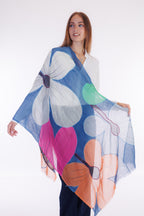 Foulard lana ricamato a mano