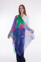 Foulard lana ricamato a mano
