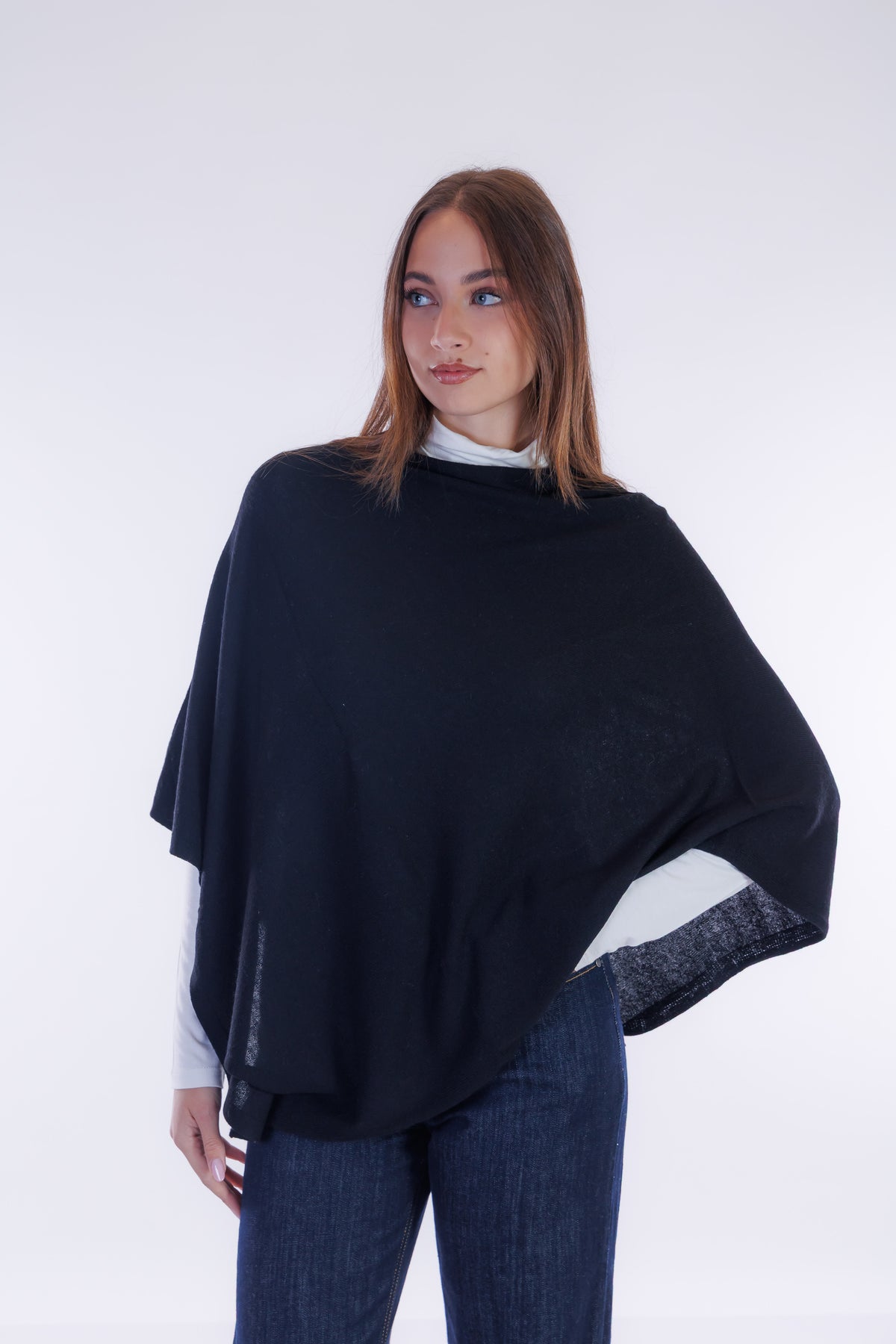Poncho m. cashmere