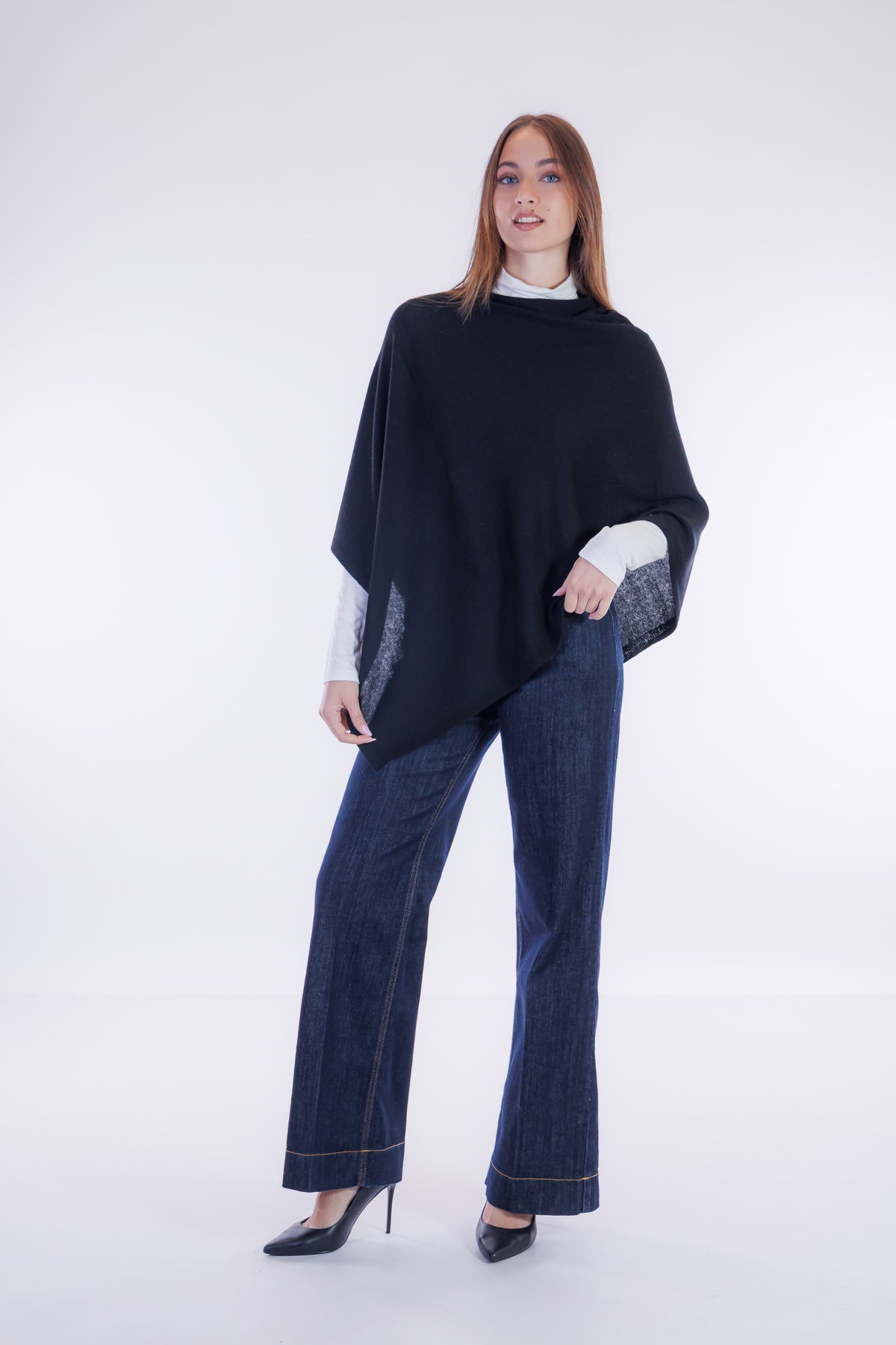 Poncho m. cashmere