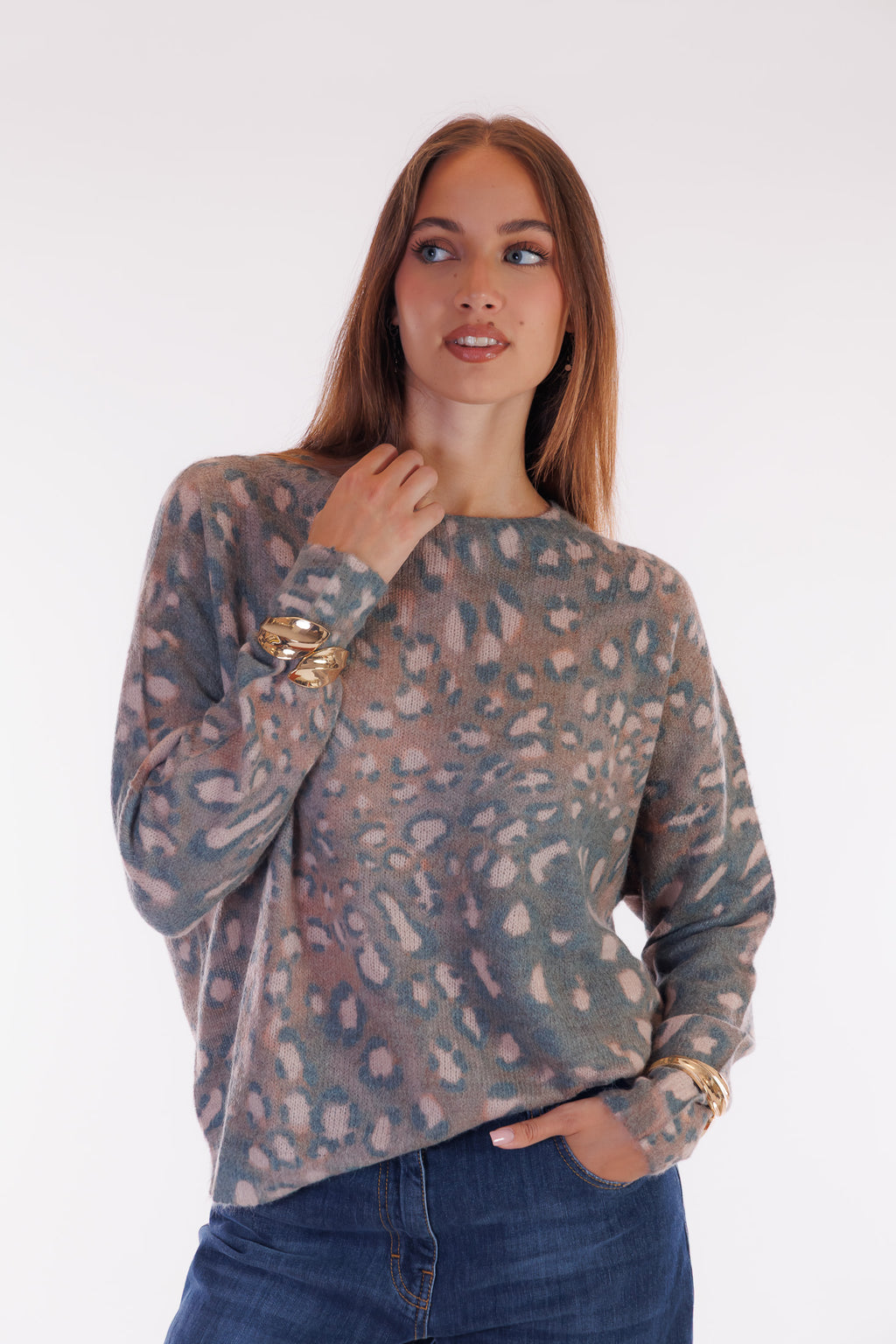 Maglione stampa animalier