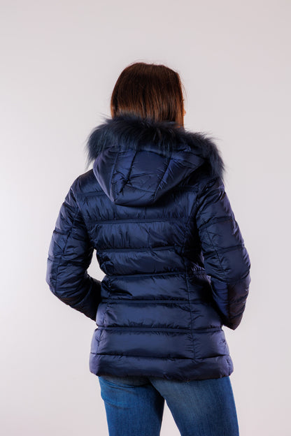 Eco-Piumino cappuccio pelliccia