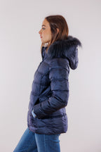 Eco-Piumino cappuccio pelliccia