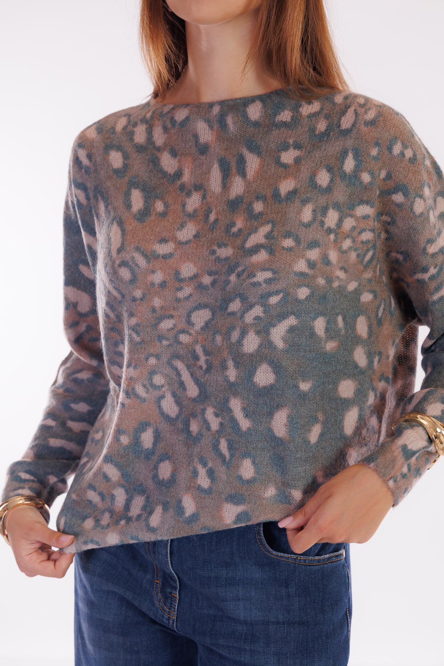 Maglione stampa animalier