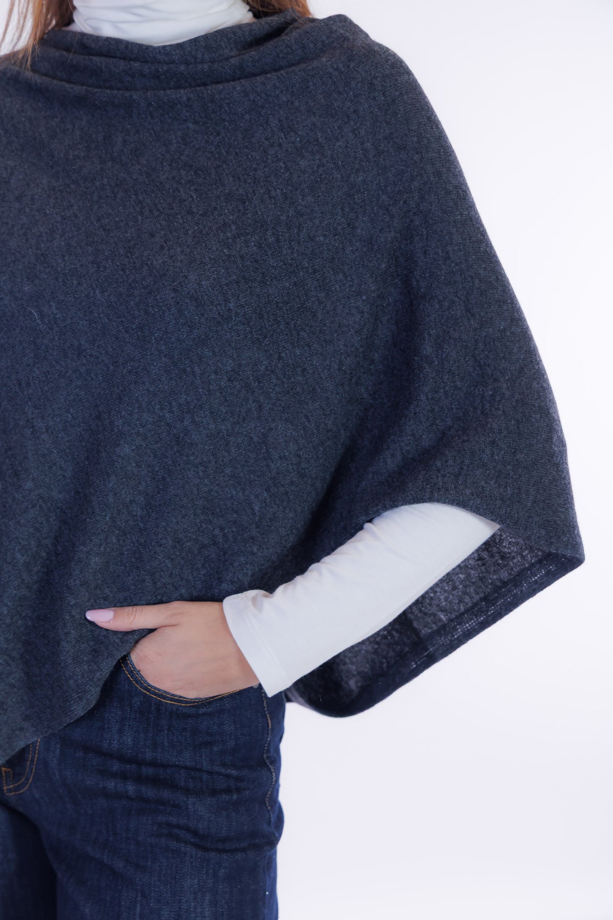 Poncho m. cashmere