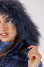 Eco-Piumino cappuccio pelliccia