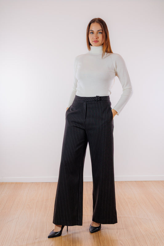 Pantalone palazzo gessato