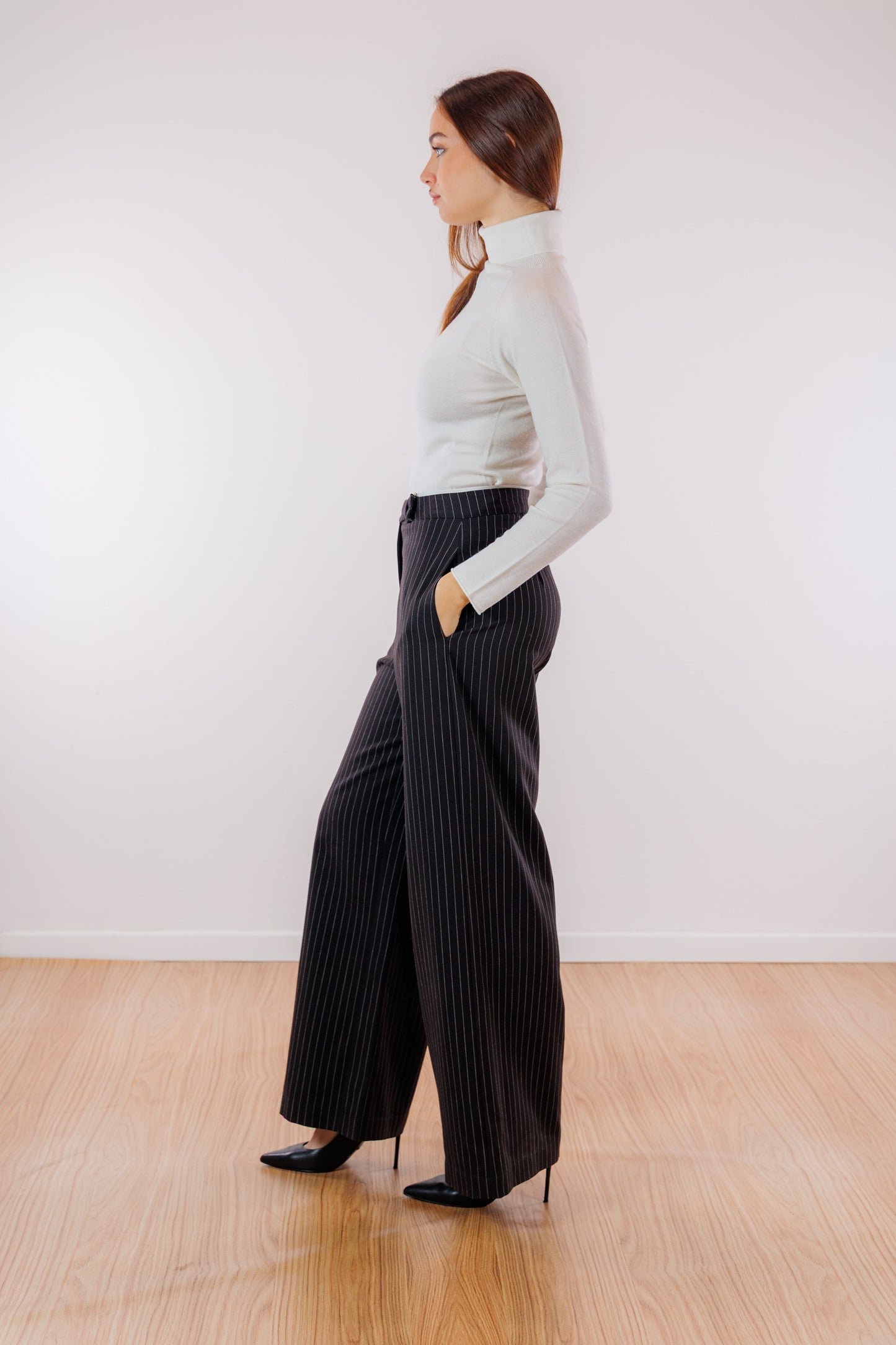 Pantalone palazzo gessato