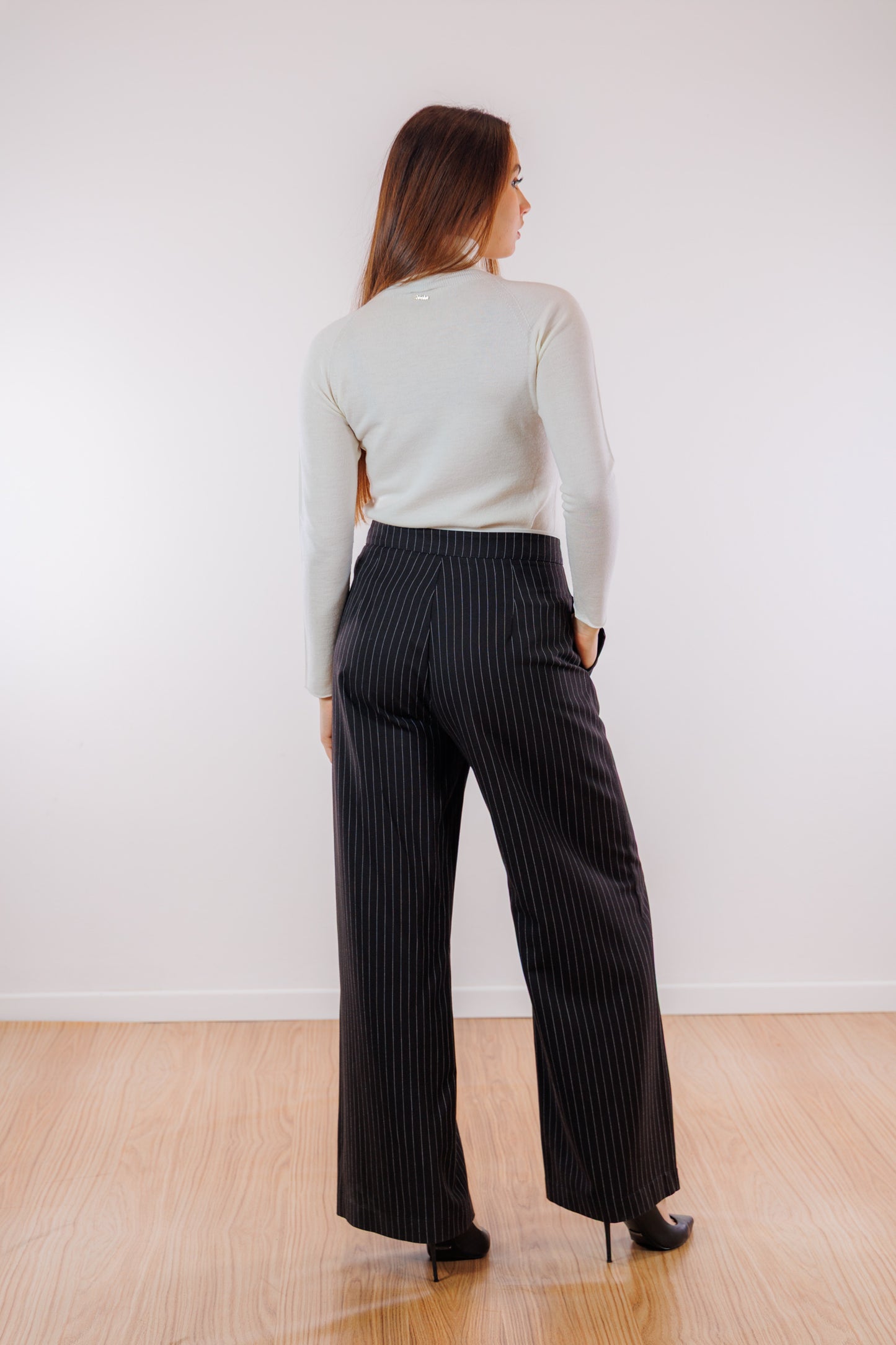 Pantalone palazzo gessato