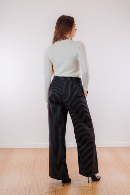 Pantalone palazzo gessato