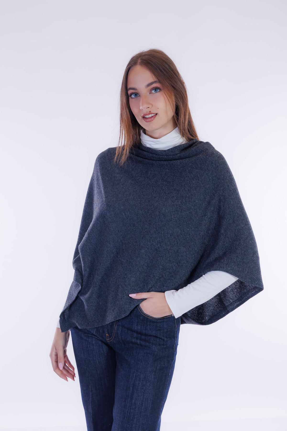 Poncho m. cashmere