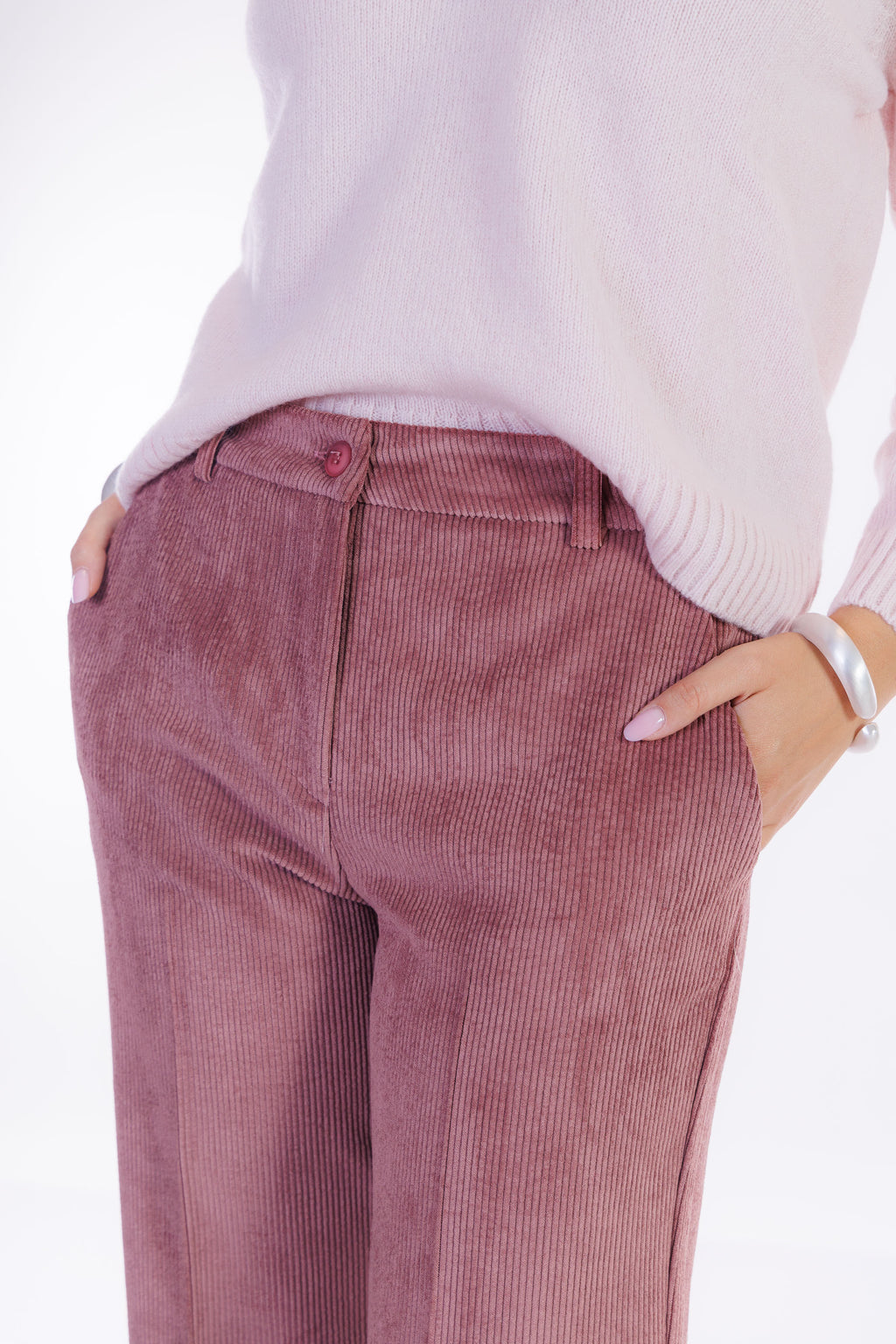 Pantalone flare velluto