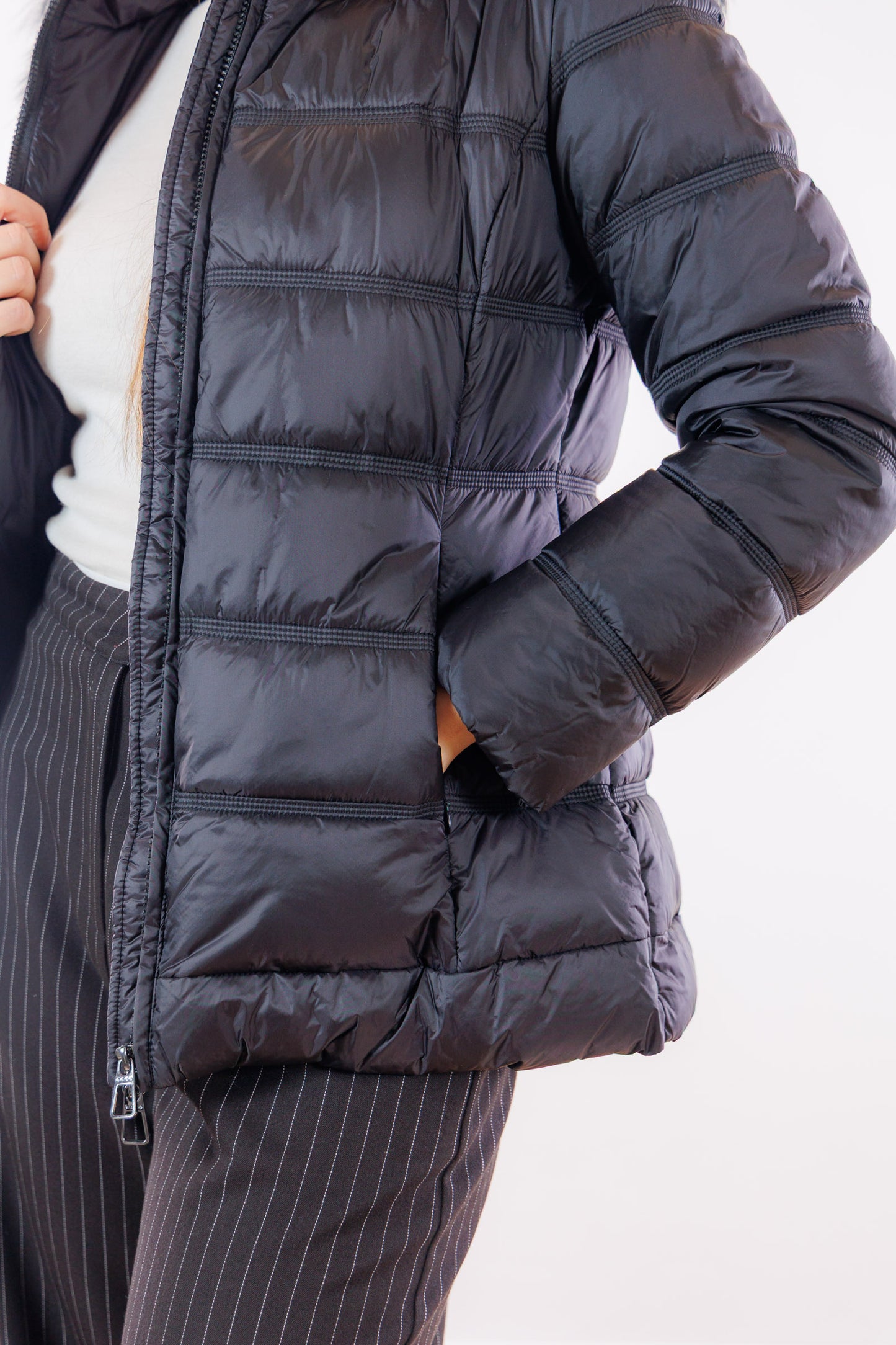 Eco-Piumino cappuccio pelliccia