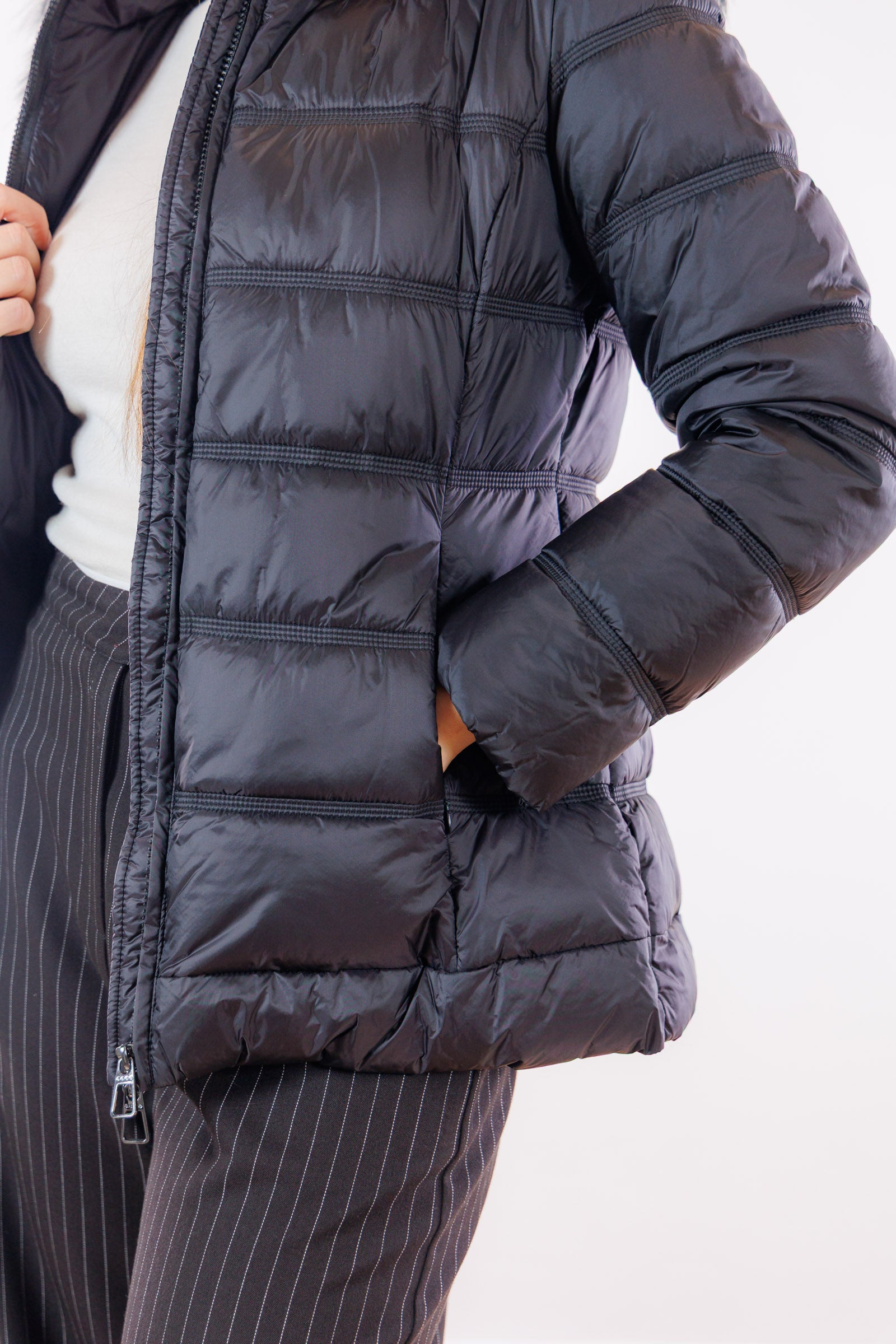 Eco-Piumino cappuccio pelliccia