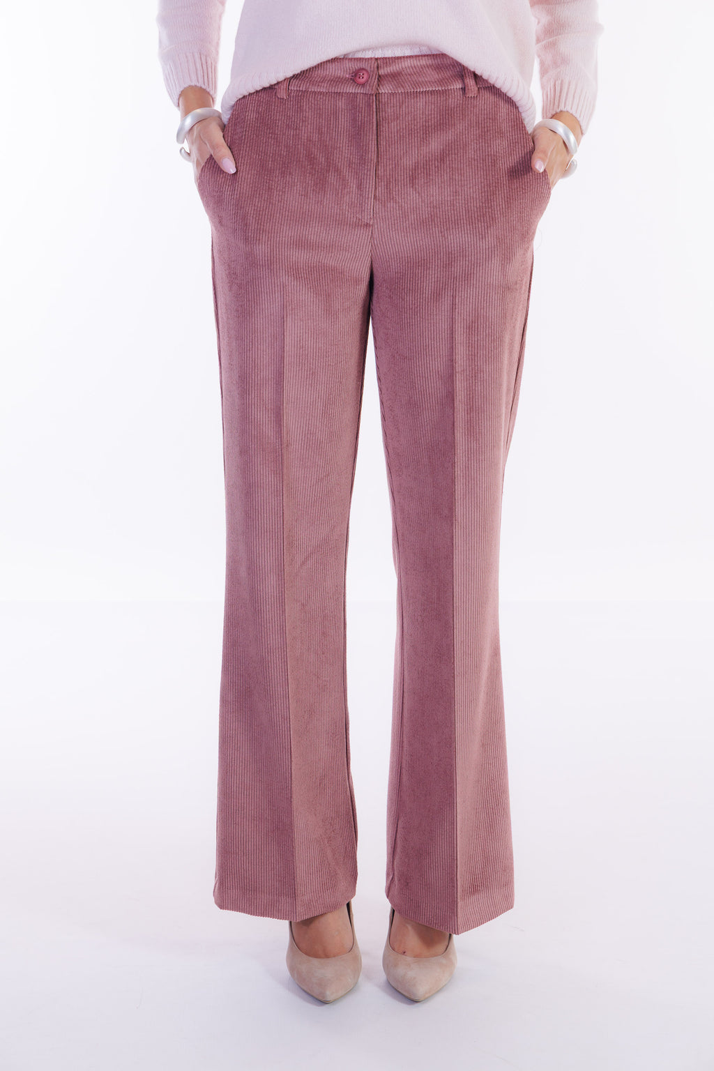 Pantalone flare velluto