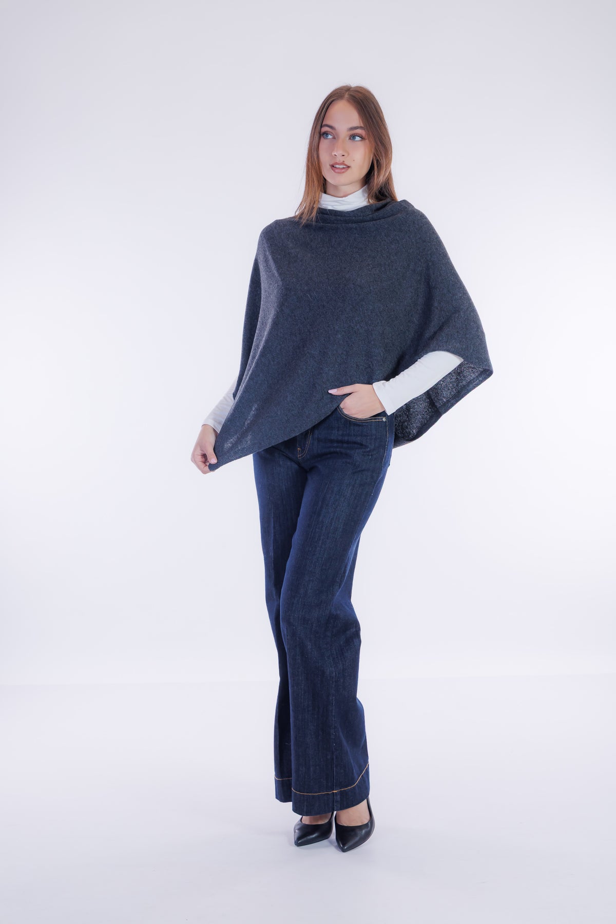 Poncho m. cashmere