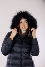 Eco-Piumino cappuccio pelliccia