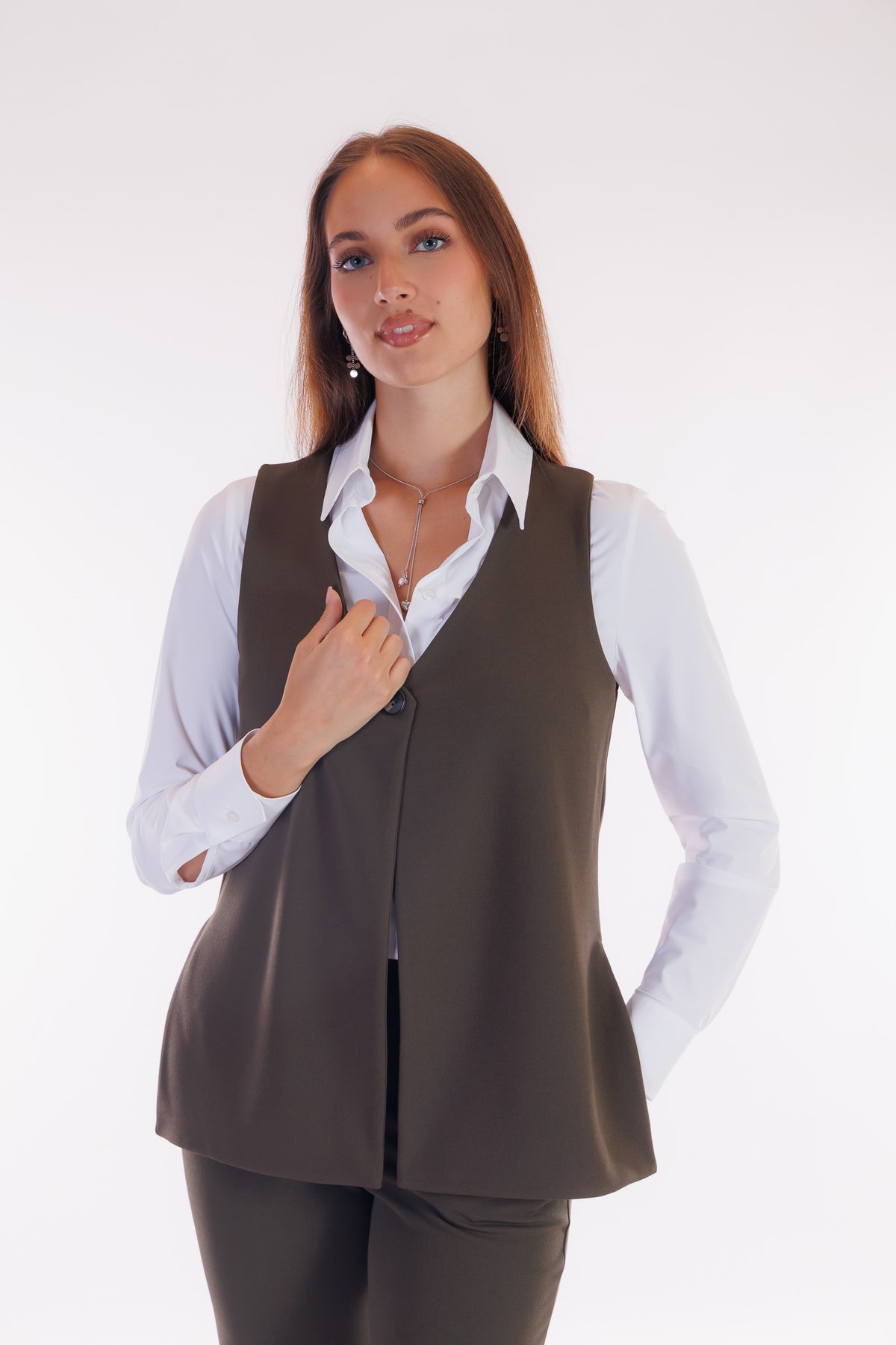 Gilet 1 bottone crepe
