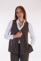 Gilet 1 bottone crepe