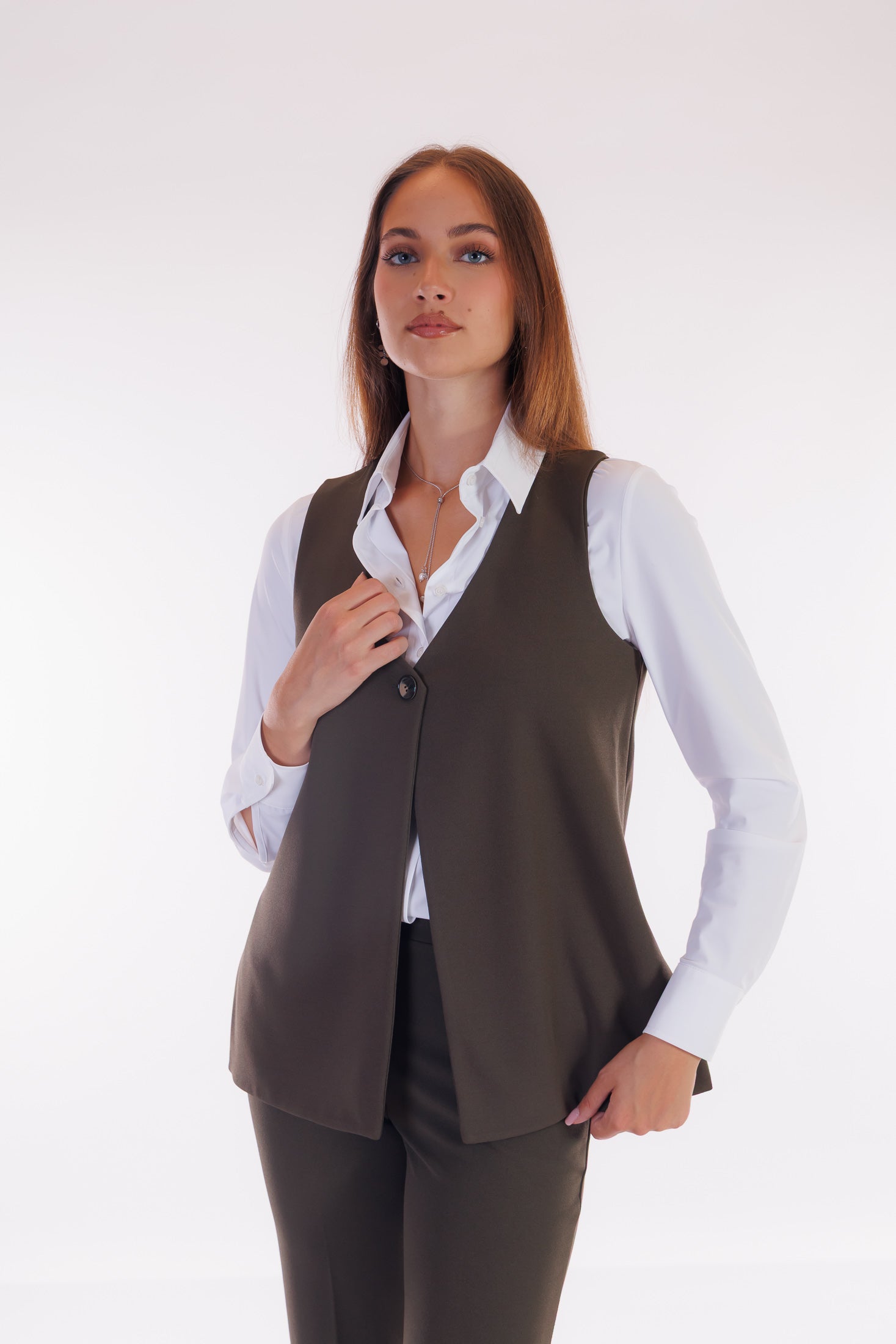 Gilet 1 bottone crepe