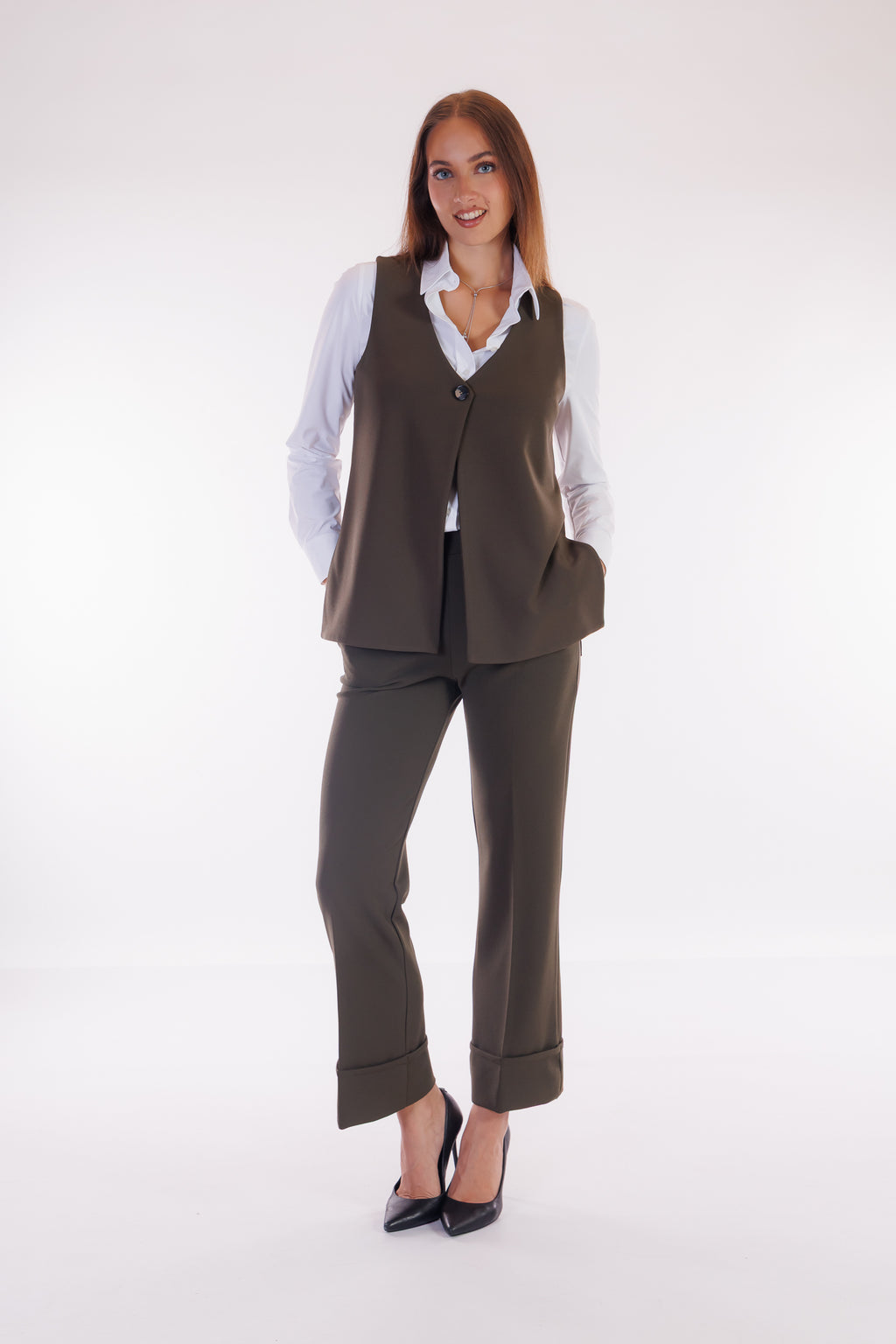 Gilet 1 bottone crepe