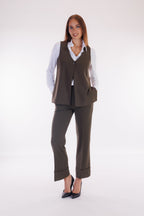 Gilet 1 bottone crepe