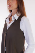 Gilet 1 bottone crepe