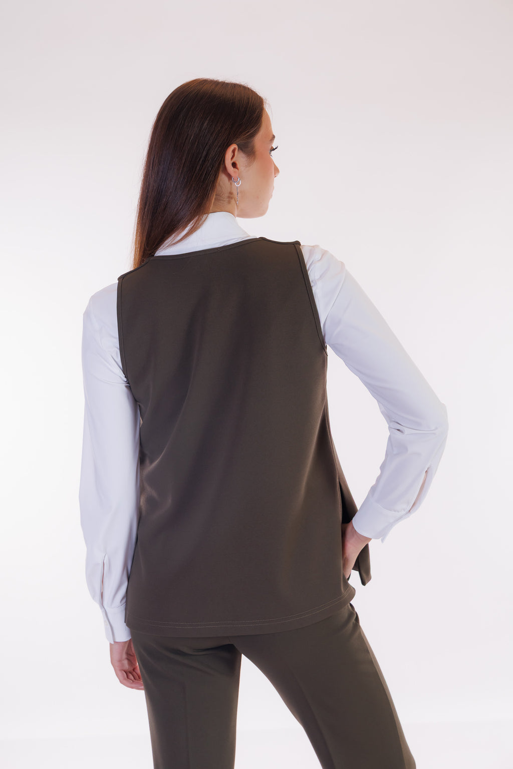 Gilet 1 bottone crepe