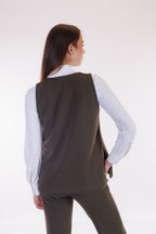 Gilet 1 bottone crepe
