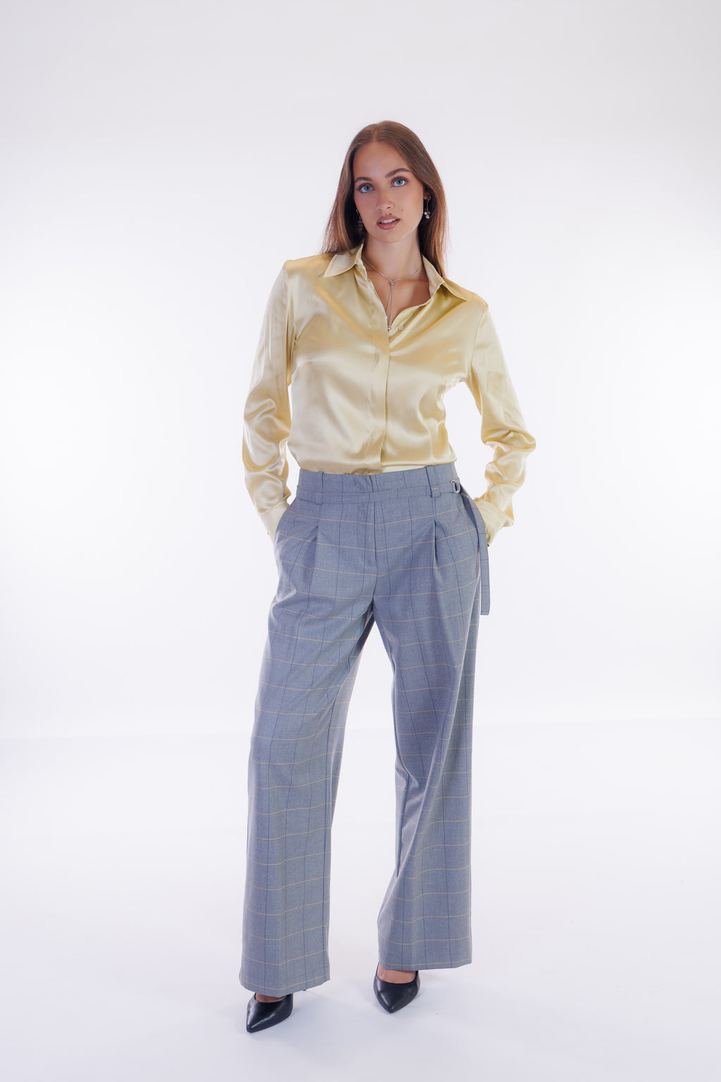 Camicia slim raso stretch