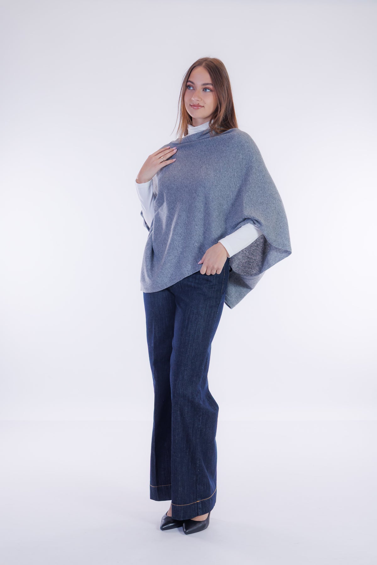 Poncho m. cashmere