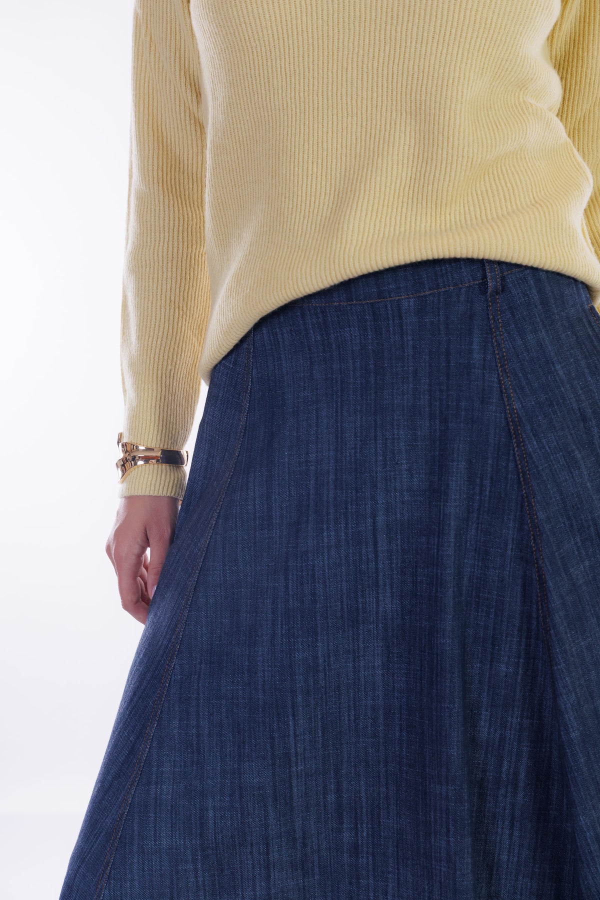 Maglia m. cashmere costine