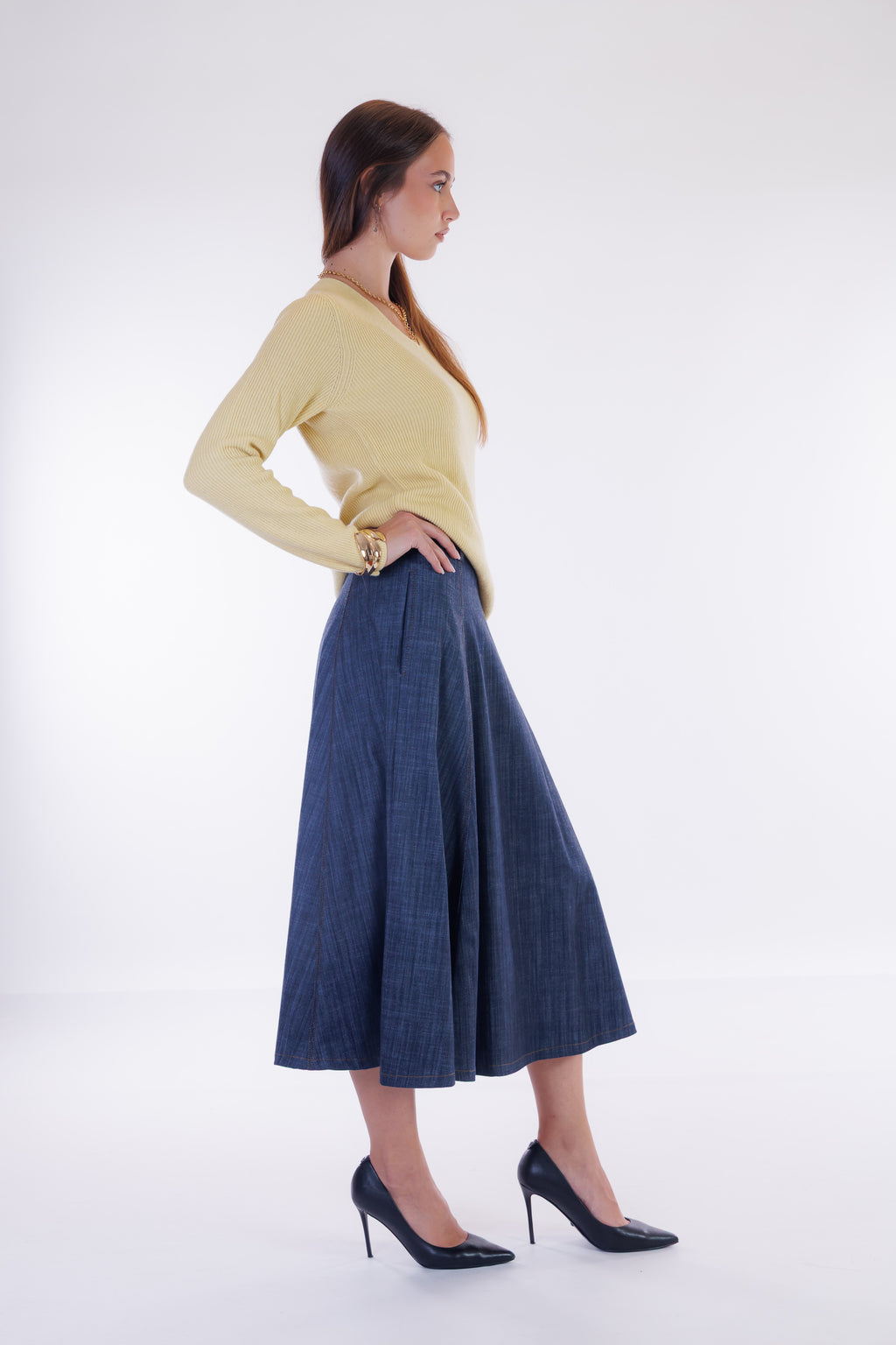 Gonna ampia denim