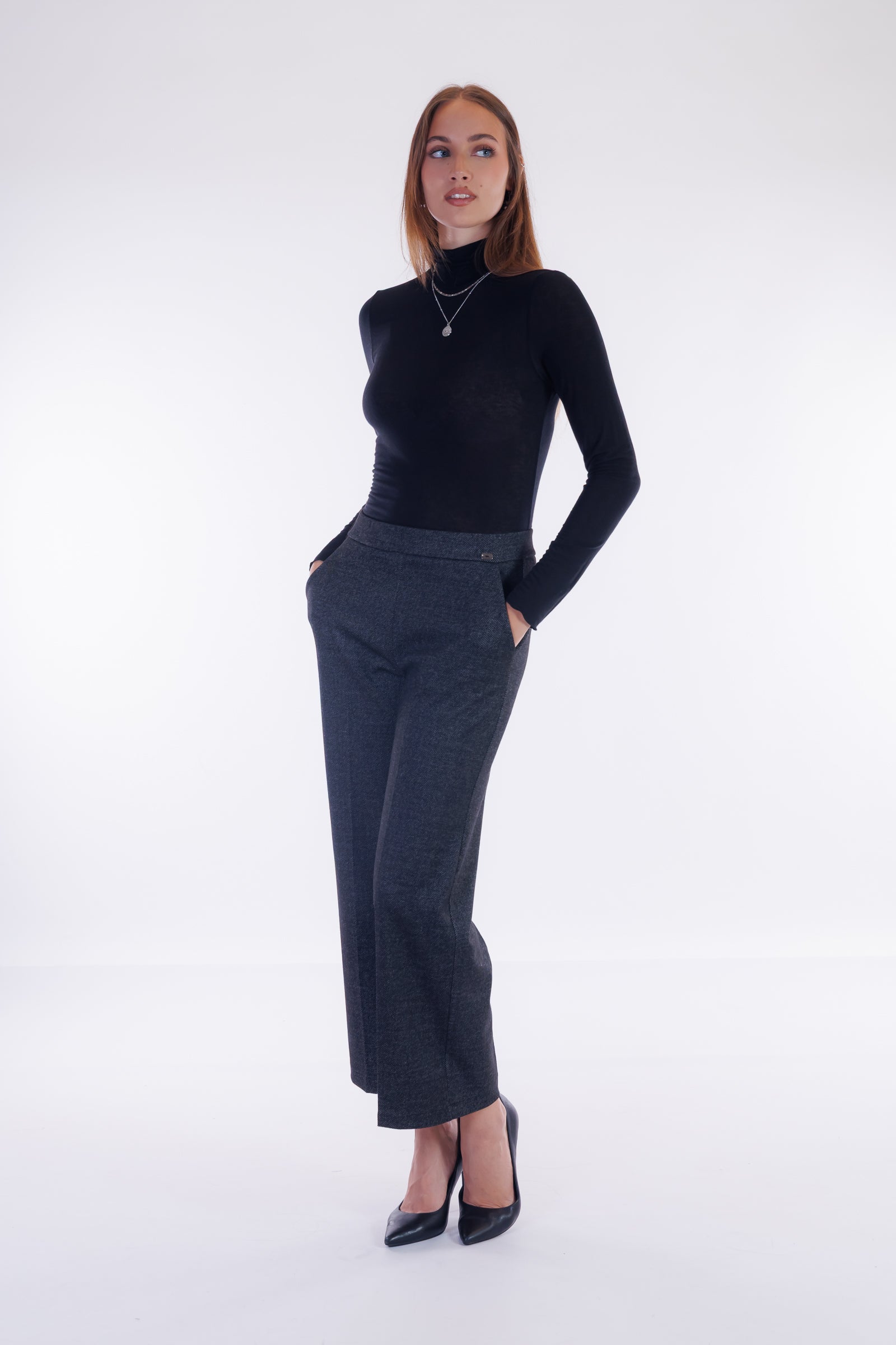 Pantalone ampio melange