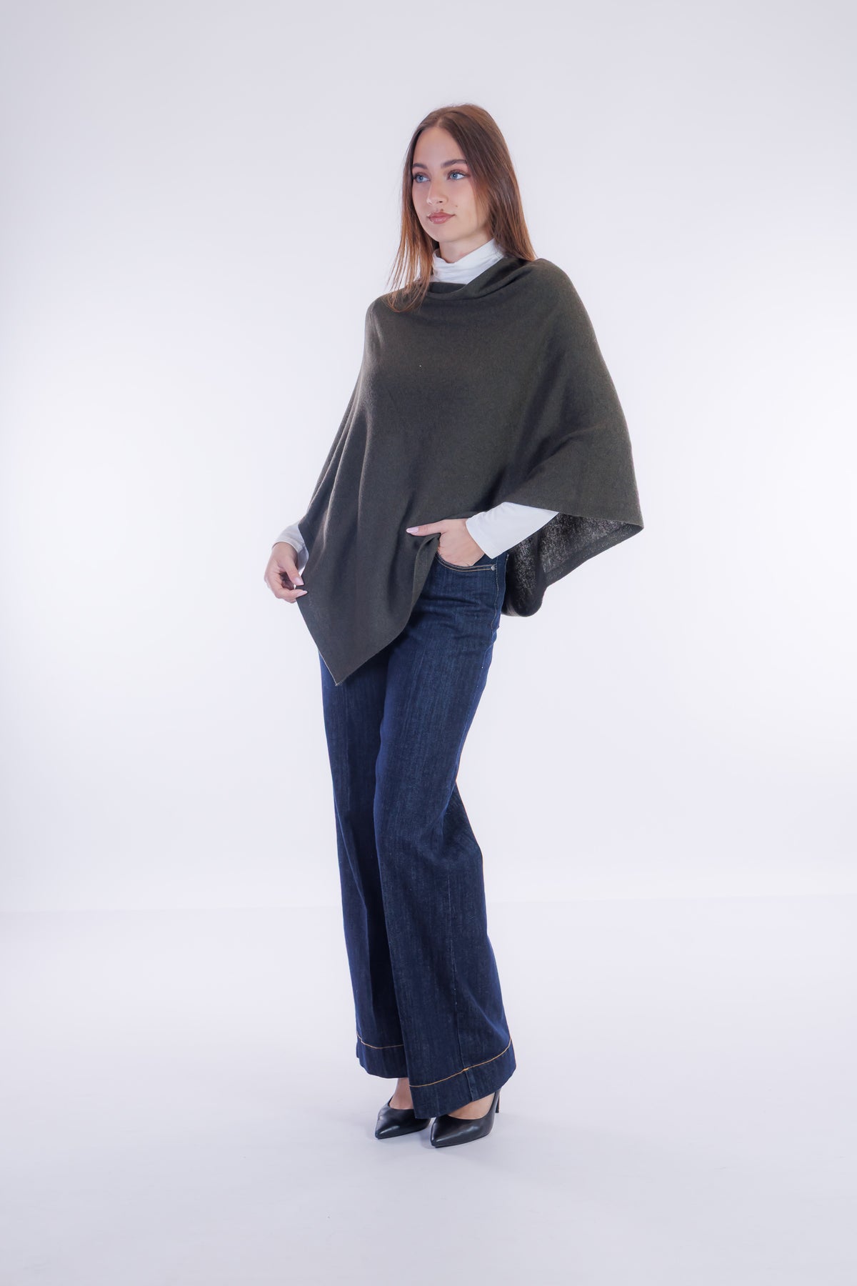 Poncho m. cashmere