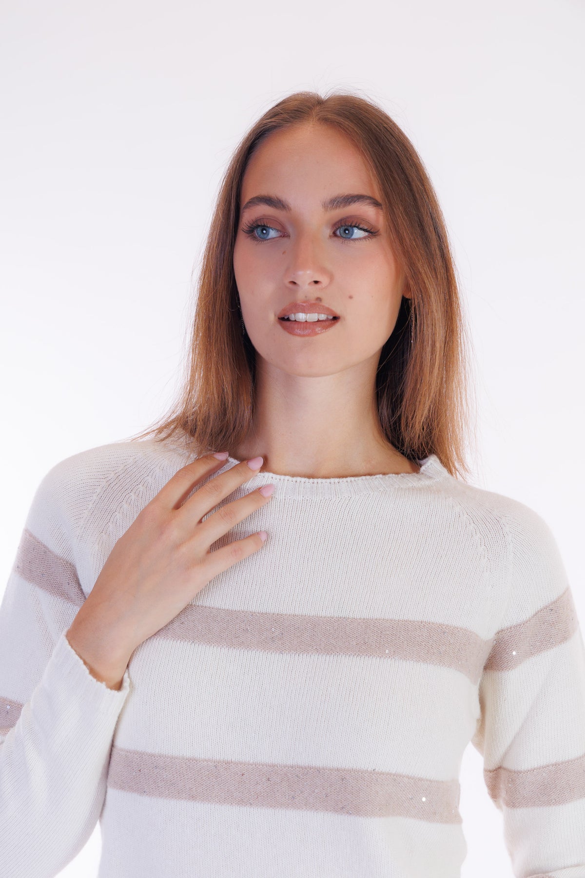 Maglia righe paillettes