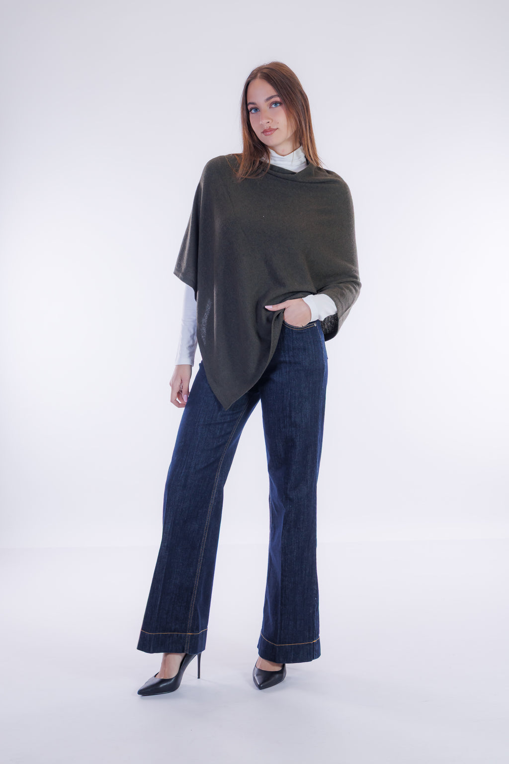 Poncho m. cashmere
