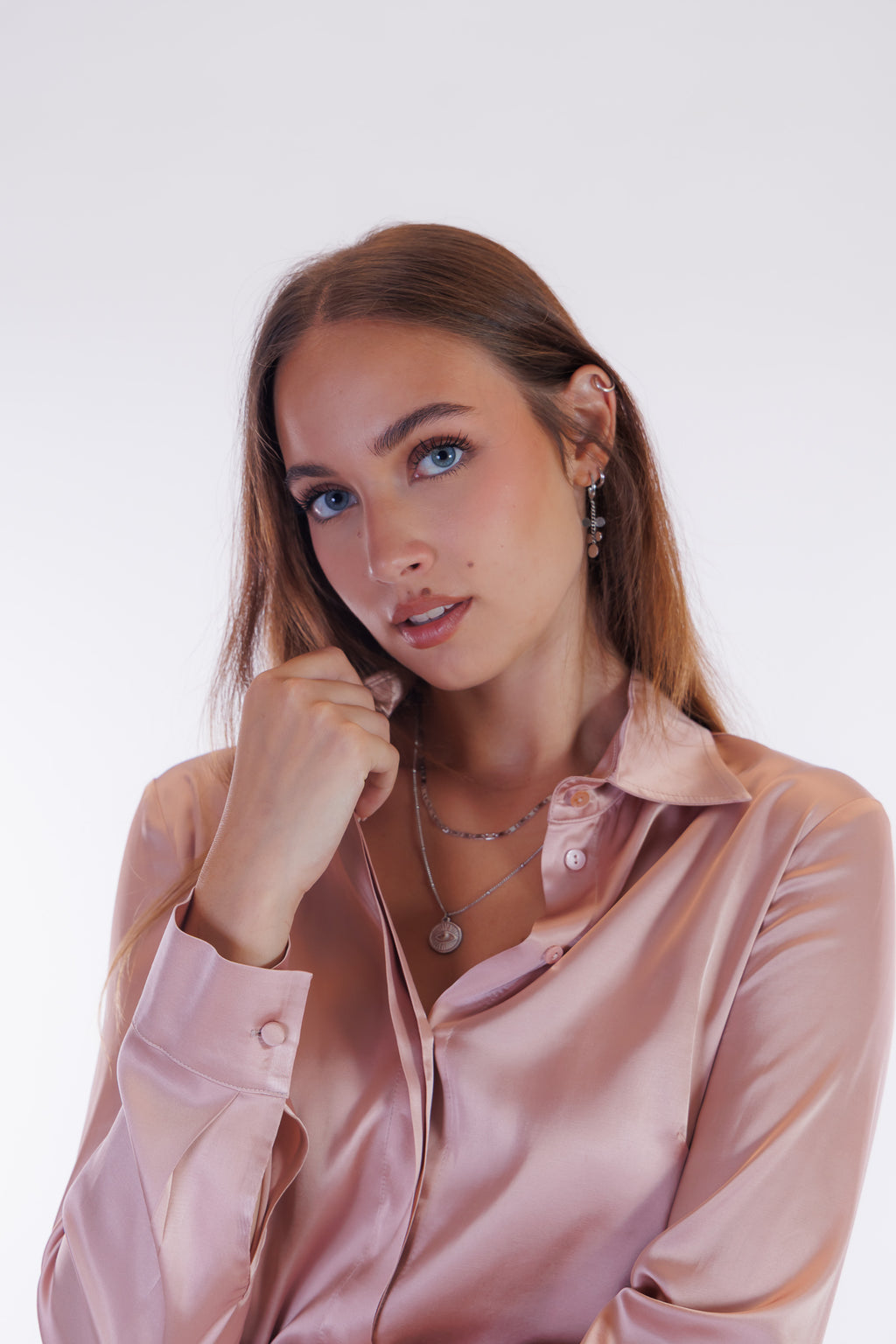 Camicia slim raso stretch