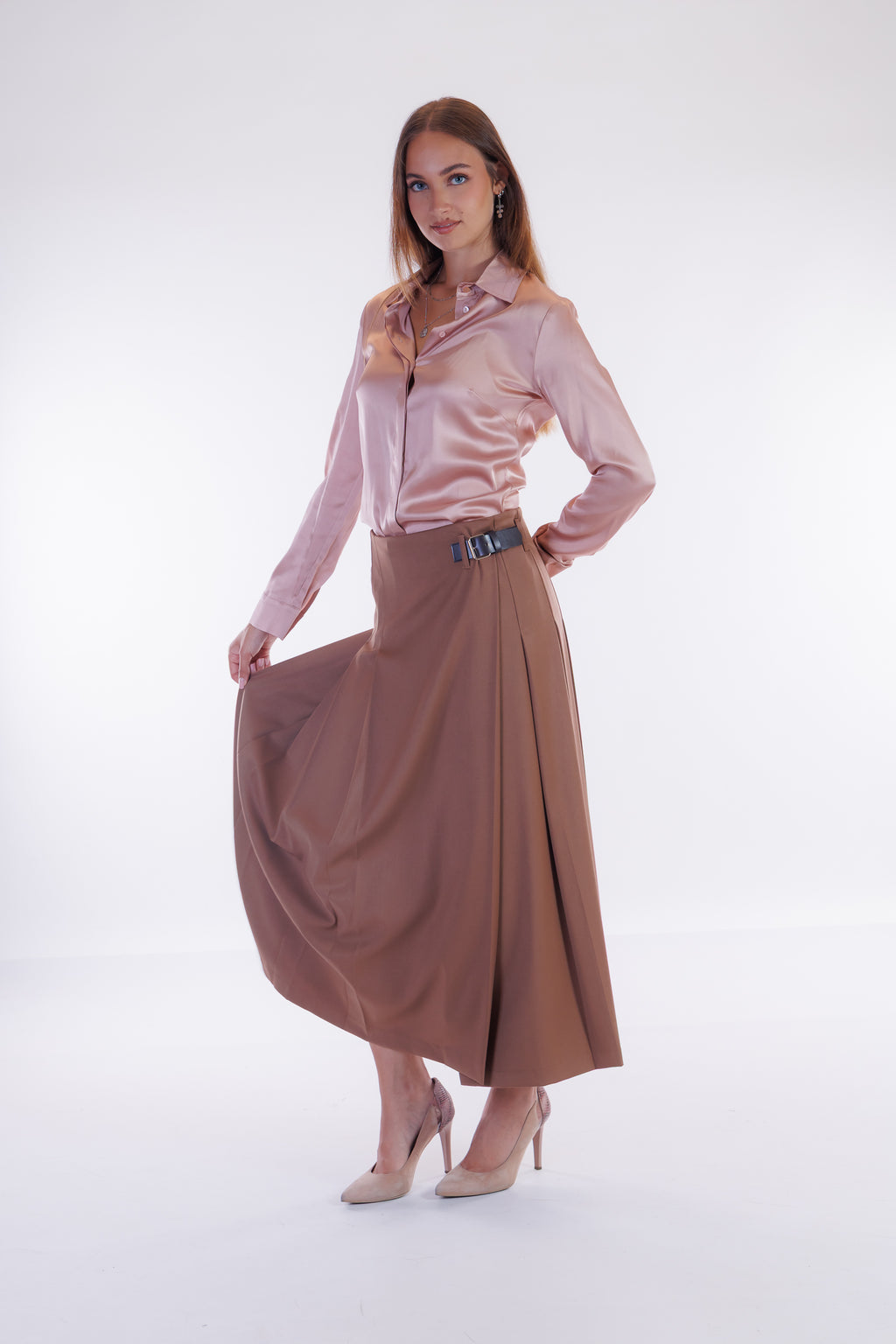 Camicia slim raso stretch