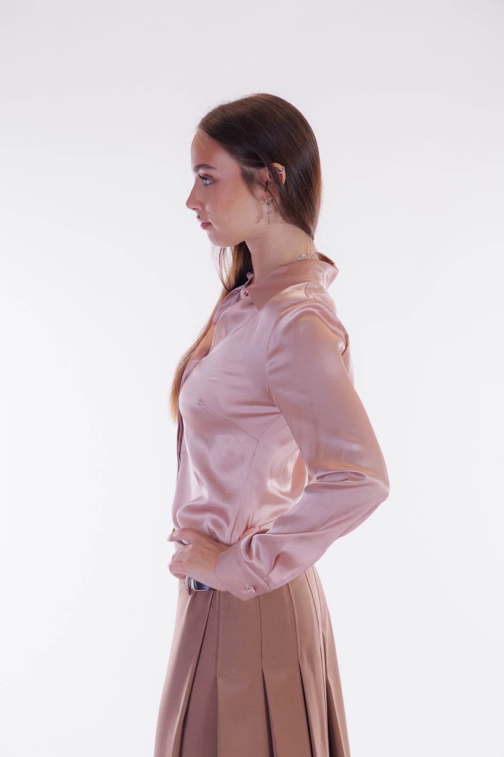 Camicia slim raso stretch