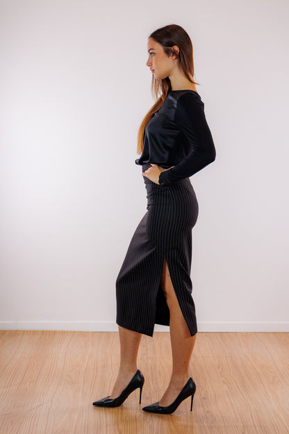 Gonna tubino gessata