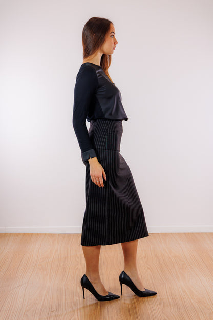 Gonna tubino gessata