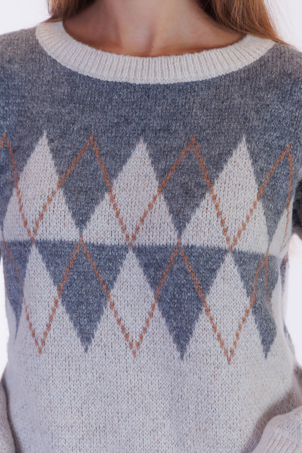 Maglione jacquard rombi